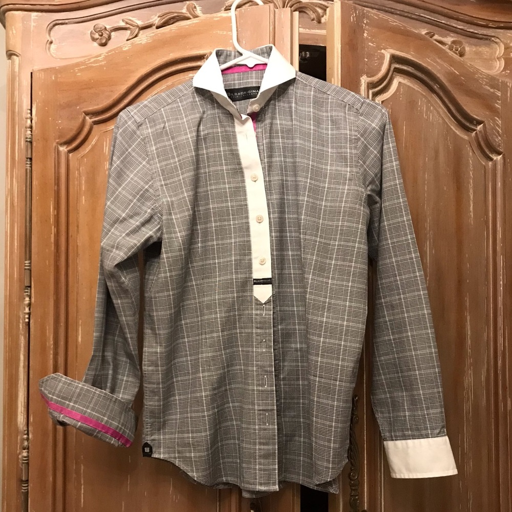 Houndstooth plaid button down
